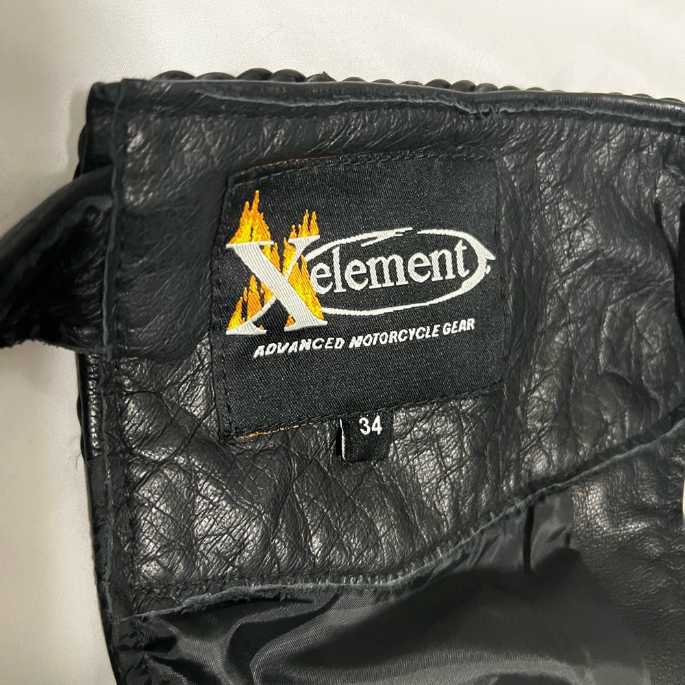 Xelement Black Real Leather Motorcycle chaps